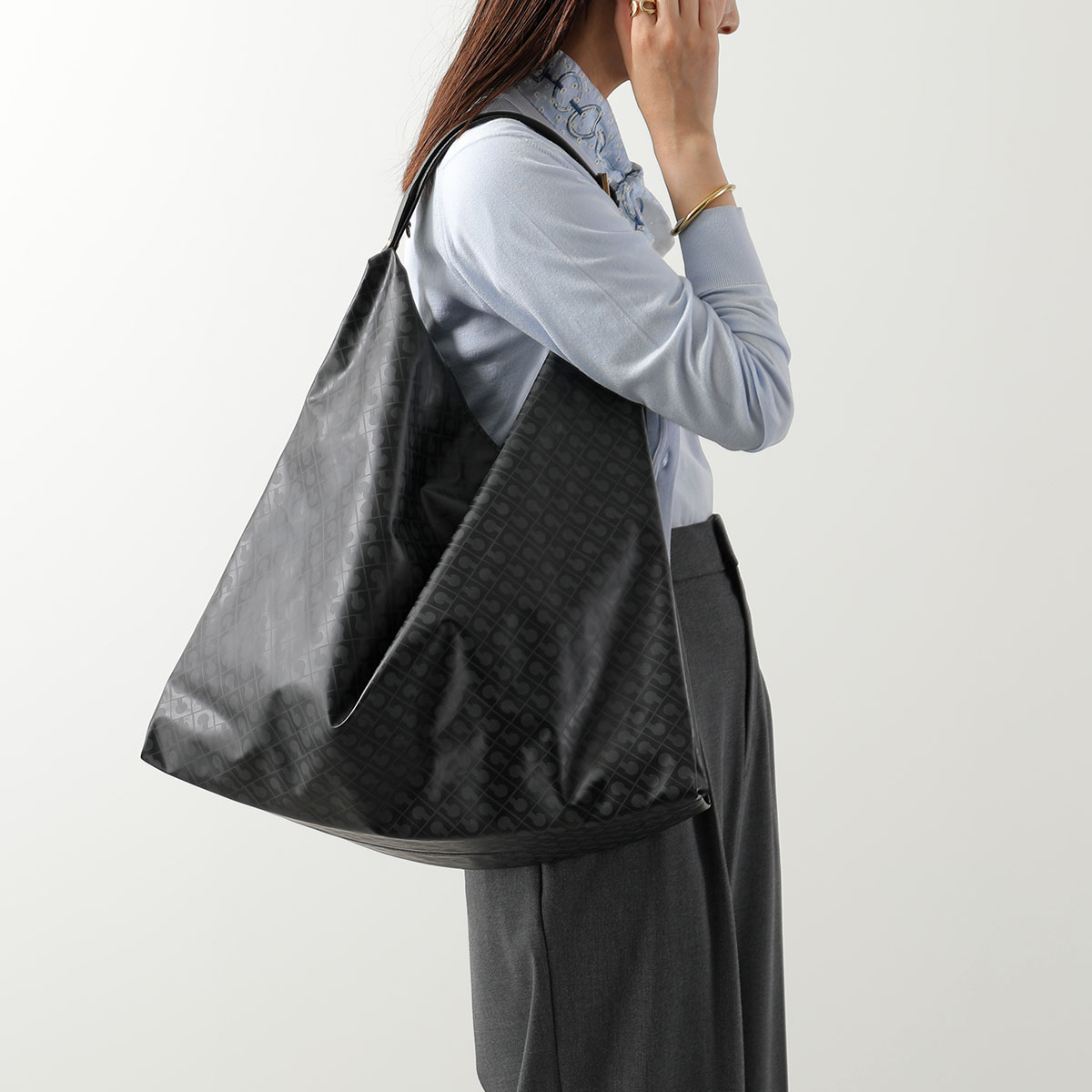 GHERARDINI ソフティ ロゴグラム ハンドバッグ トートバッグ ブラック GHERARDINI（ゲラルディーニ） トートバッグ SOFTY LARGE ソフティ