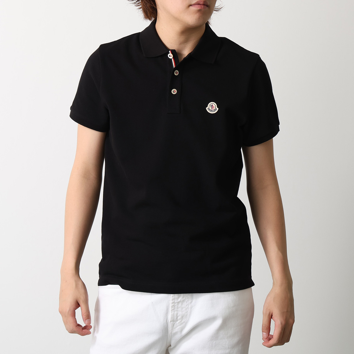 MONCLER モンクレール ポロシャツ 8A00026 84556 メンズ コットンピケ素材 ロゴパッチ 半袖 8A0002684556999の画像