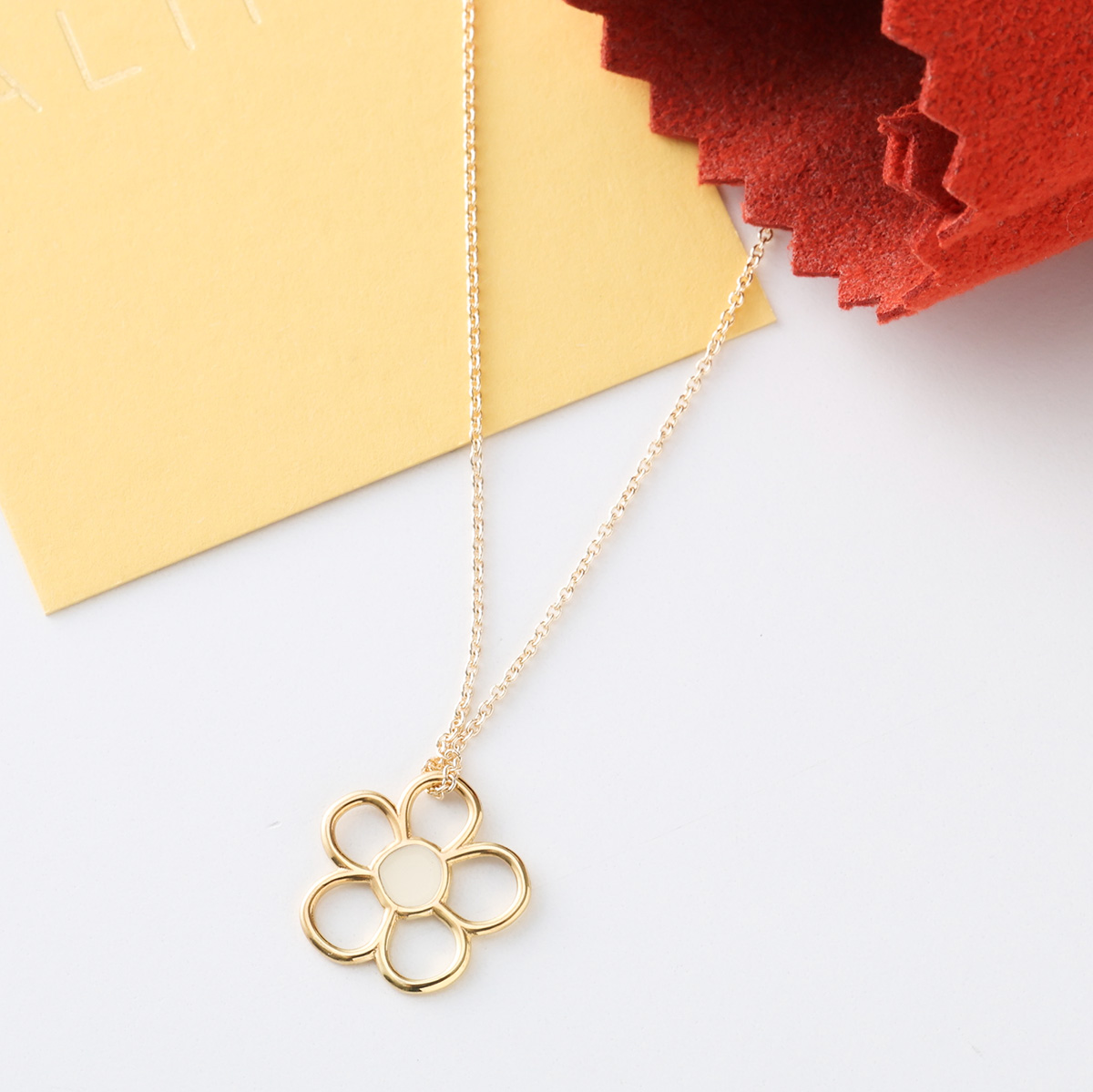 ALIITA アリータ ネックレス FLORECITA PRISMA NACKLACE ROLO レディース フラワー 花 モチーフ エナメル ペンダント アクセサリー A0600/YELLOW-GOLD-9KTの画像