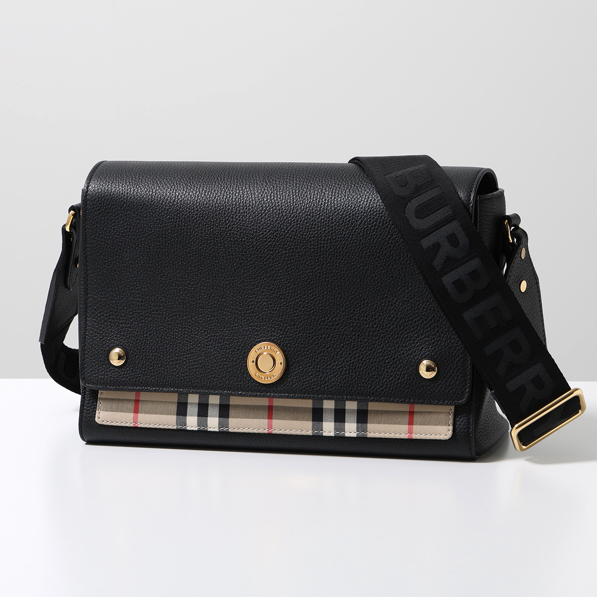 BURBERRY バーバリー ショルダーバッグ NOTE ノート 8021110 メンズ バーバリーチェック レザー クロスボディ 鞄 A1189/BLACKの画像