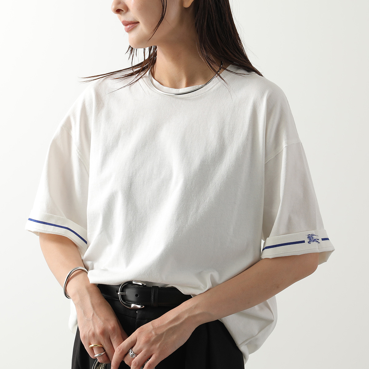 ☆大きいサイズ・44☆バーバリーロンドン　タック入半袖カットソーブラウス　3L BURBERRY（バーバリー） Tシャツ 8084783 レディース ロールアップ
