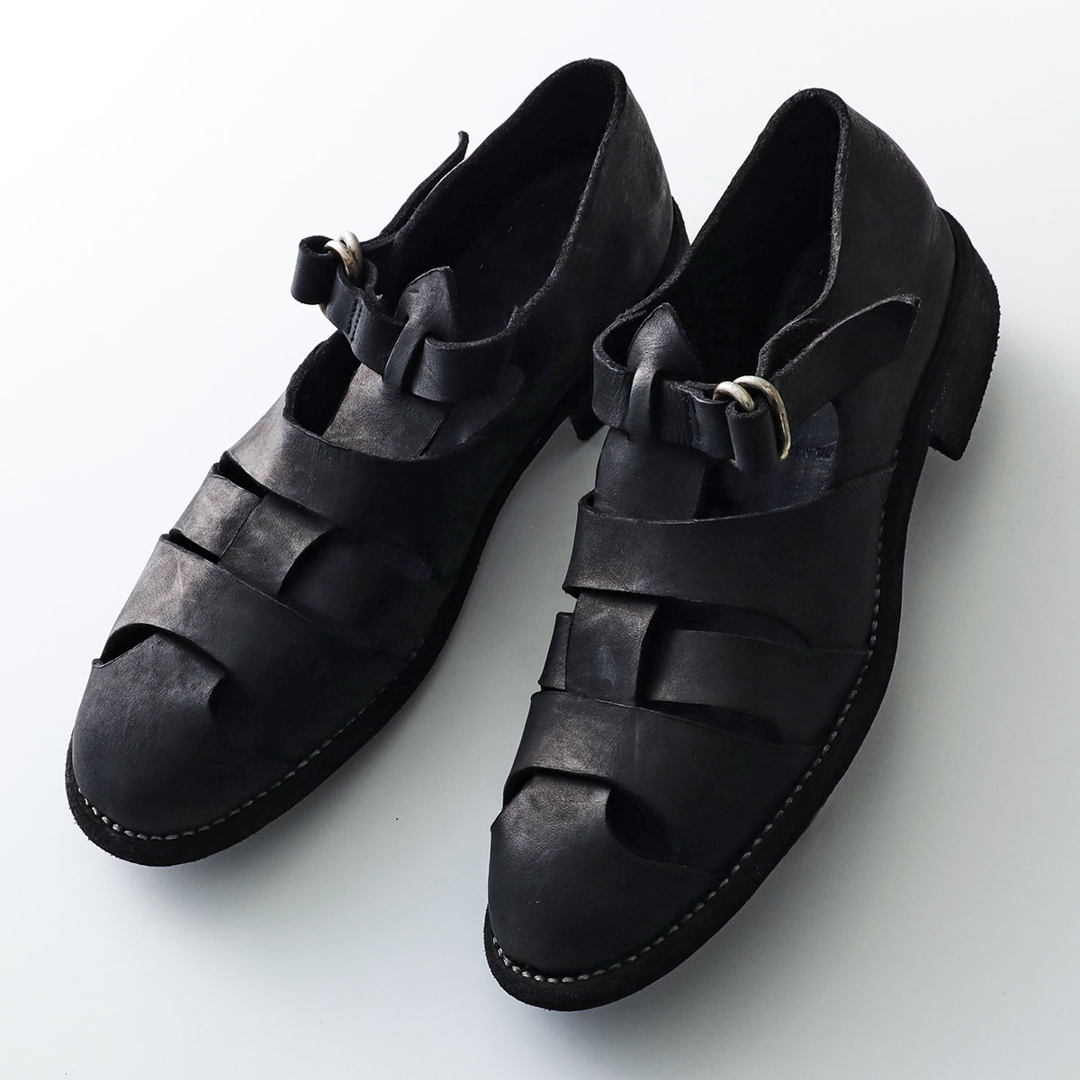 GUIDI グイディ グルカサンダル GROPPONE FULL GRAIN 99SND メンズ グロッポーネ レザー Vibram ビブラムソール シューズ 靴 BLKTの画像