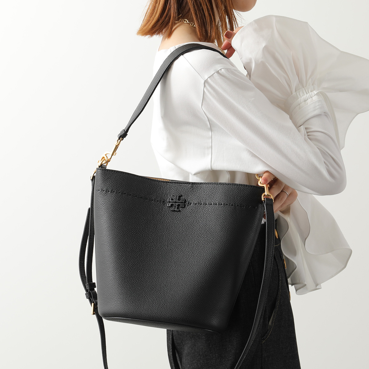 MCGRAW マックグロー トリーバーチ レザー 2WAY ショルダーバッグ/ TORY BURCH（トリーバーチ） ハンドバッグ MCGRAW BUCKET BAG マック