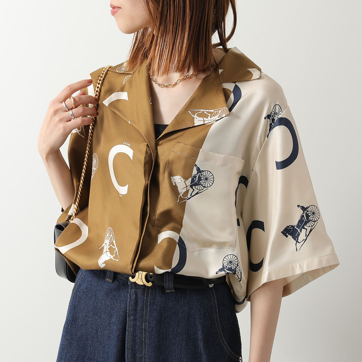 CELINE（セリーヌ） パジャマシャツ RB0363K27.01HM レディース シルク