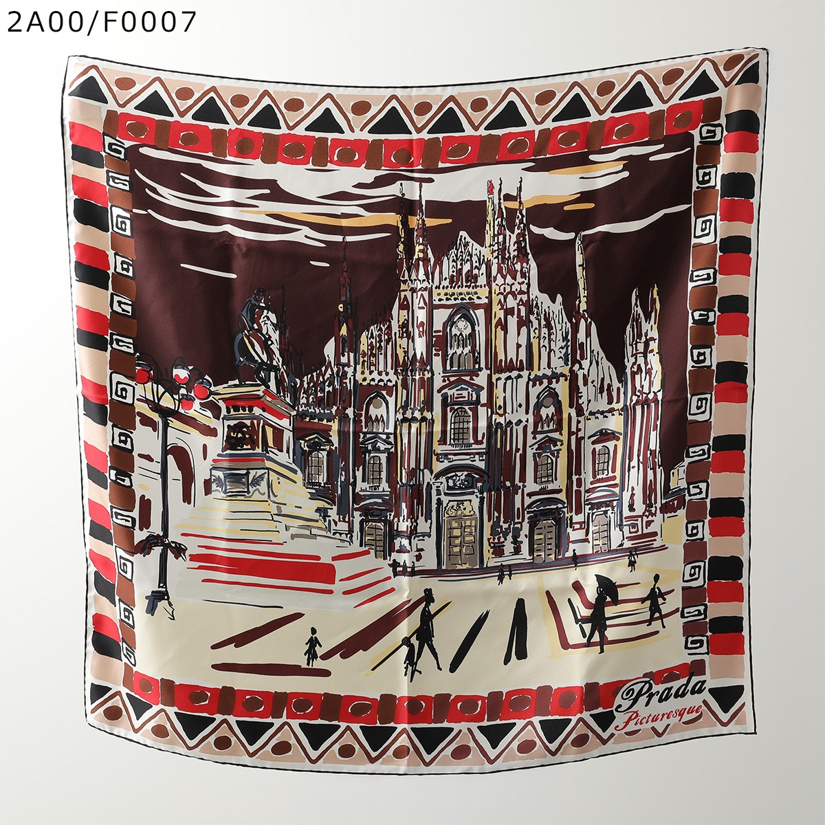 PRADA 幾何学模様 シルクスカーフ（箱入り） PRADA 幾何学模様 シルクスカーフ（箱入り） PRADA 幾何学模様 シルク
