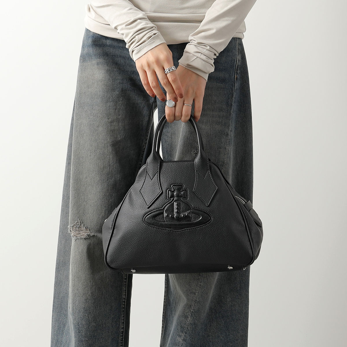 【美品/付属品】ヴィヴィアンウエストウッド ヤスミン ハンドバッグ オーブ 茶 Vivienne Westwood（ヴィヴィアンウエストウッド） ハンドバッグ