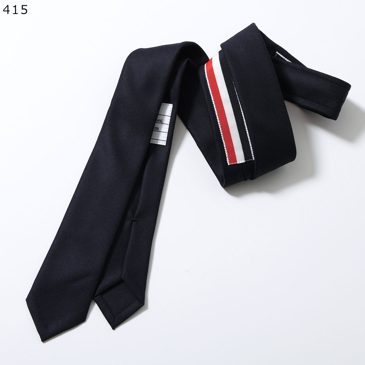 THOM BROWNE ネクタイ ネイビー フラワー 刺繍 ナロータイ ジャカード