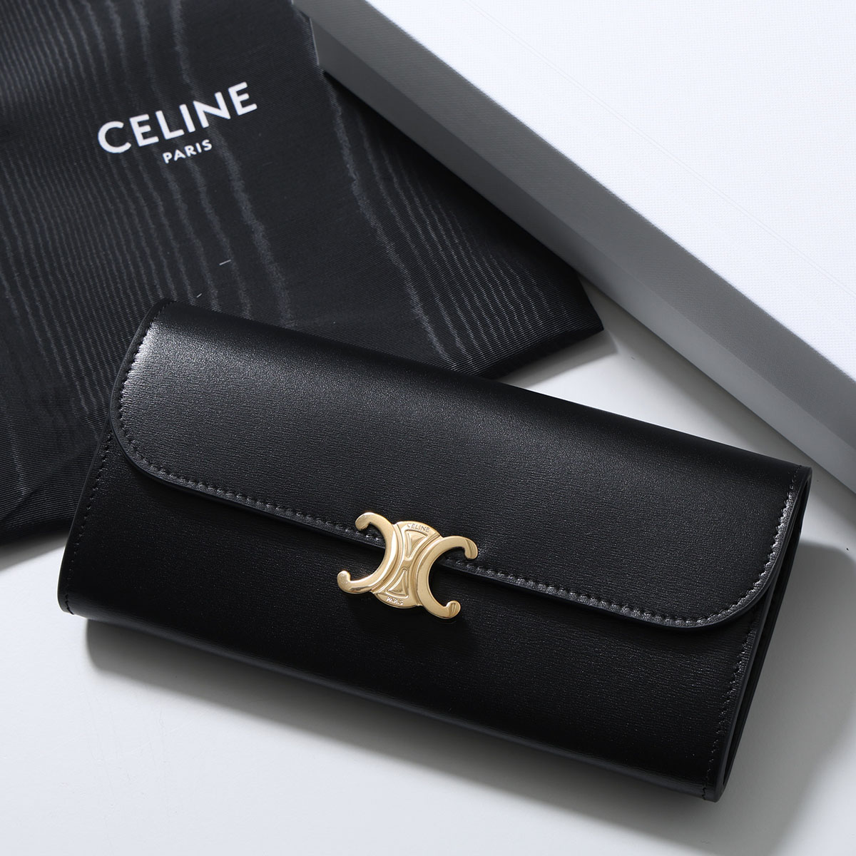CELINE長財布 black CELINE】メンズラウンドファスナー長財布10B553BEL