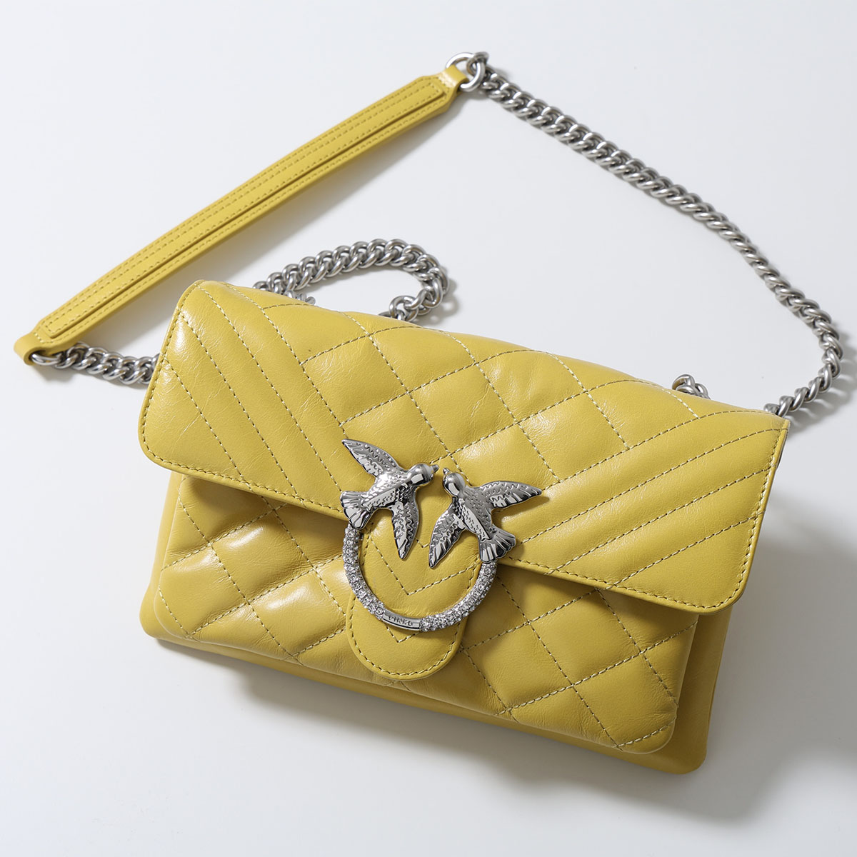 PINKO ゴールド装飾 ショルダーバッグ PINKO スタッズベルト 