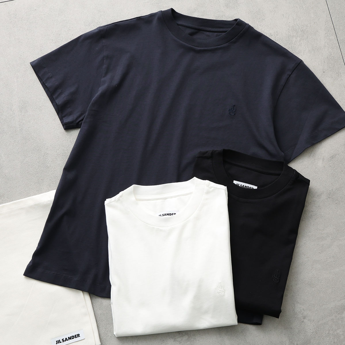 JIL SANDER+ クルーネック Tシャツ ブラック　L JIL SANDER（ジルサンダー） Tシャツ【3枚組】J22GC0272 JTN254 メンズ