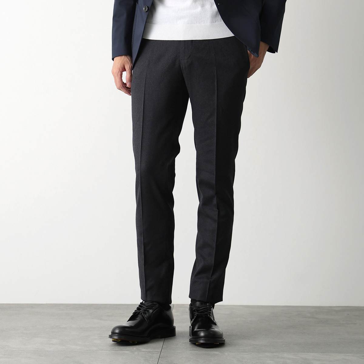 PT TORINO ウール　ワイドスラックス　ブラック46 PT TORINO ピーティートリノ スラックス BUSINESS ビジネス