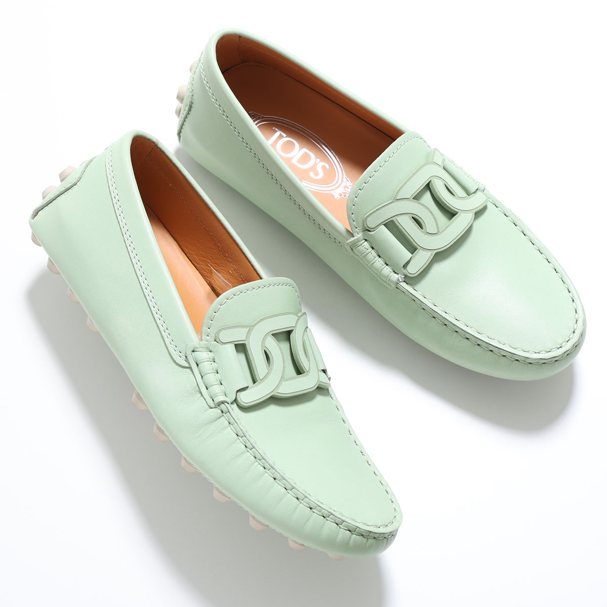 未使用級✨　TOD's　ケイト　チェーンモチーフ　パンプス　グリーン TOD'S（トッズ） TODS ドライビングシューズ KATE GOMMINO ケイト