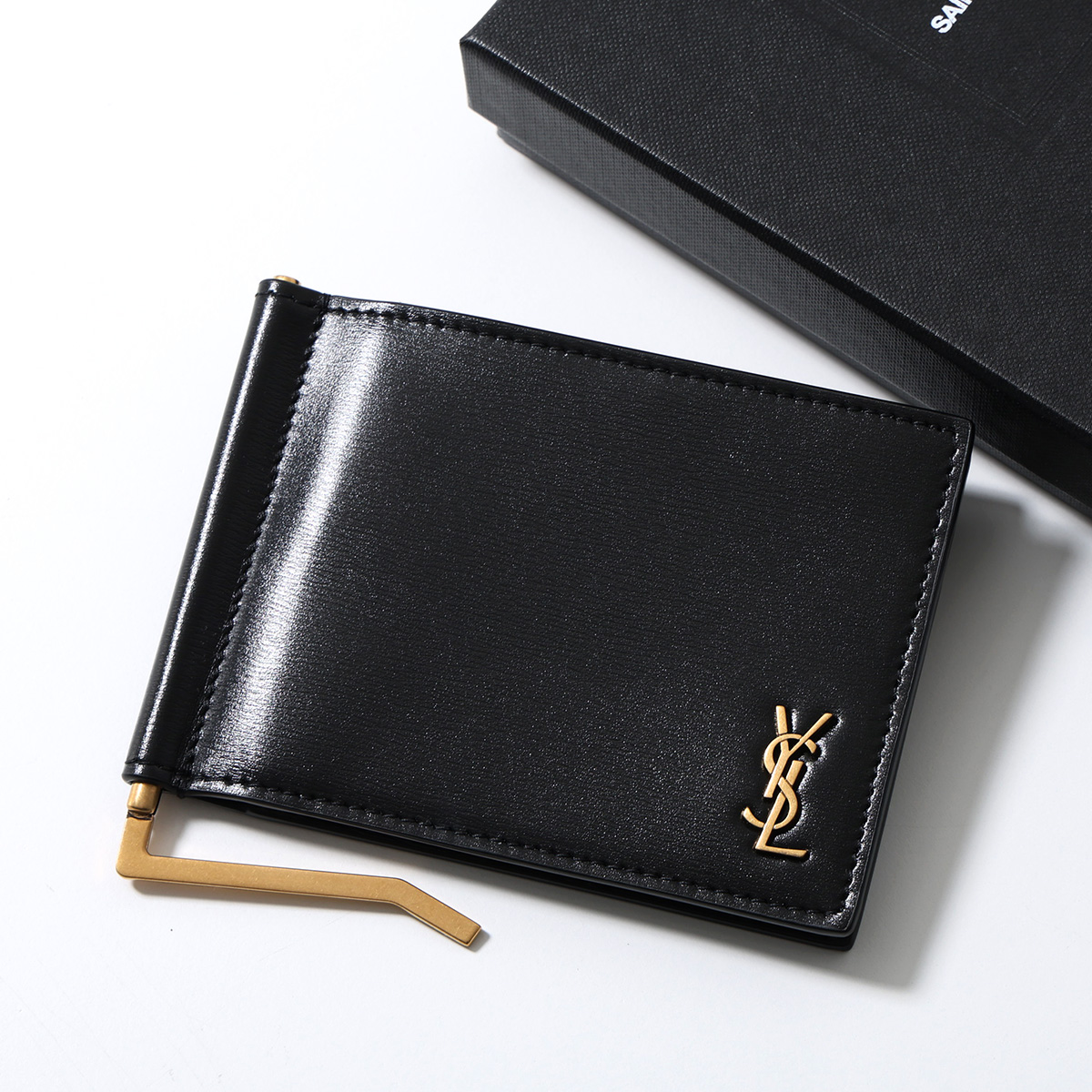SAINT LAURENT サンローラン 二つ折り財布 607738 02G0W メンズ レザー