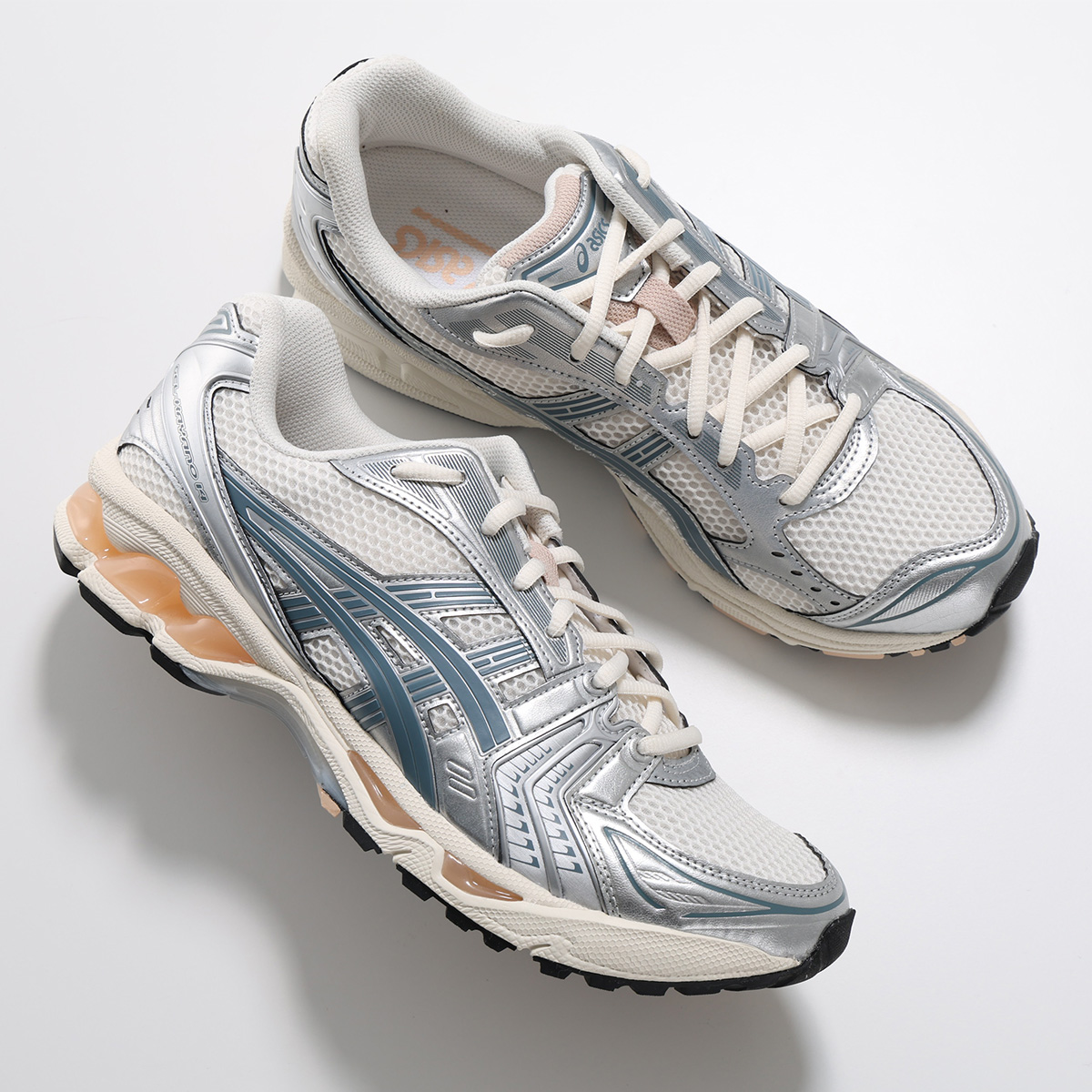 ASICS メンズ スニーカー シルバー オレンジ ASICS メンズスニーカー（色：シルバー系）｜シューズ｜ファッション