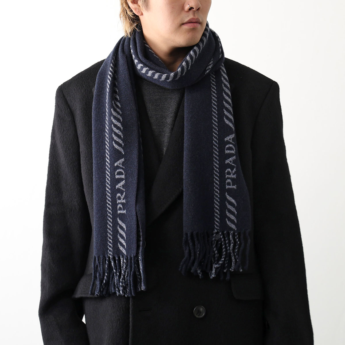 PRADA（プラダ） マフラー 2FS114 2HJ5 メンズ ウール カシミヤ混