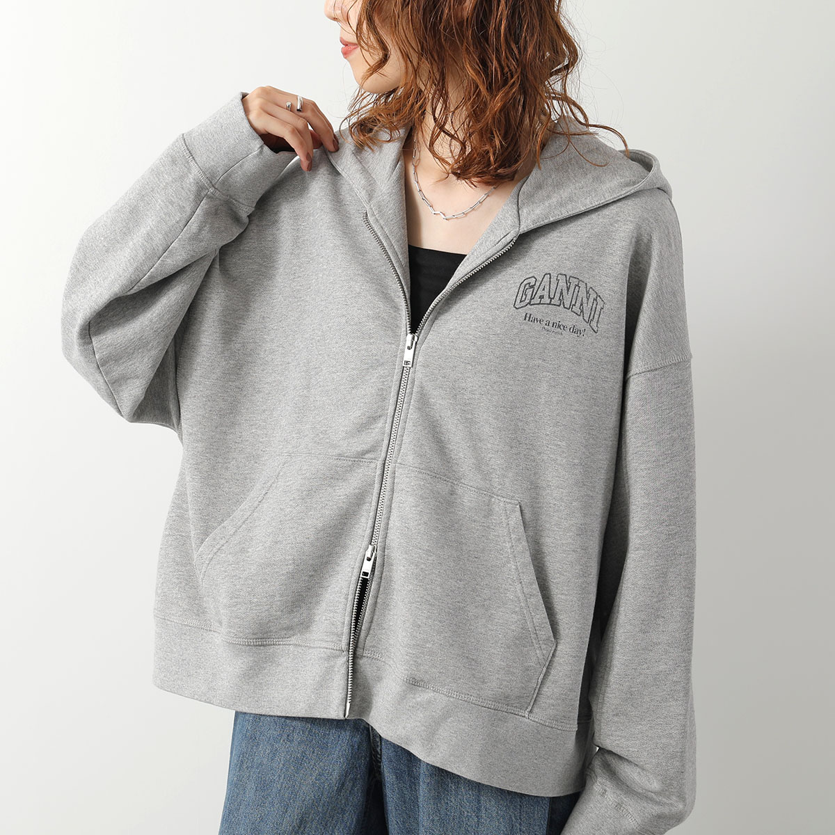 GANNI（ガニー） パーカー Essential Isoli Zip Hoodie A1060023