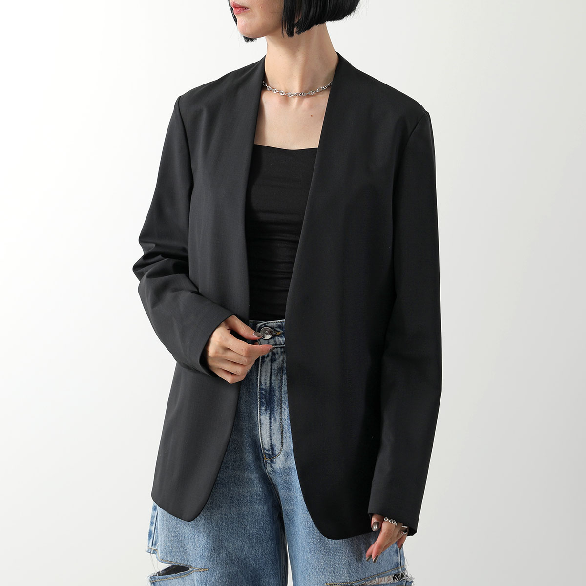 amaria！！美品　23SS マルジェラ　カラーレスジャケット44 黒 Maison Margiela（メゾンマルジェラ） ジャケット S51BN0441 S44330