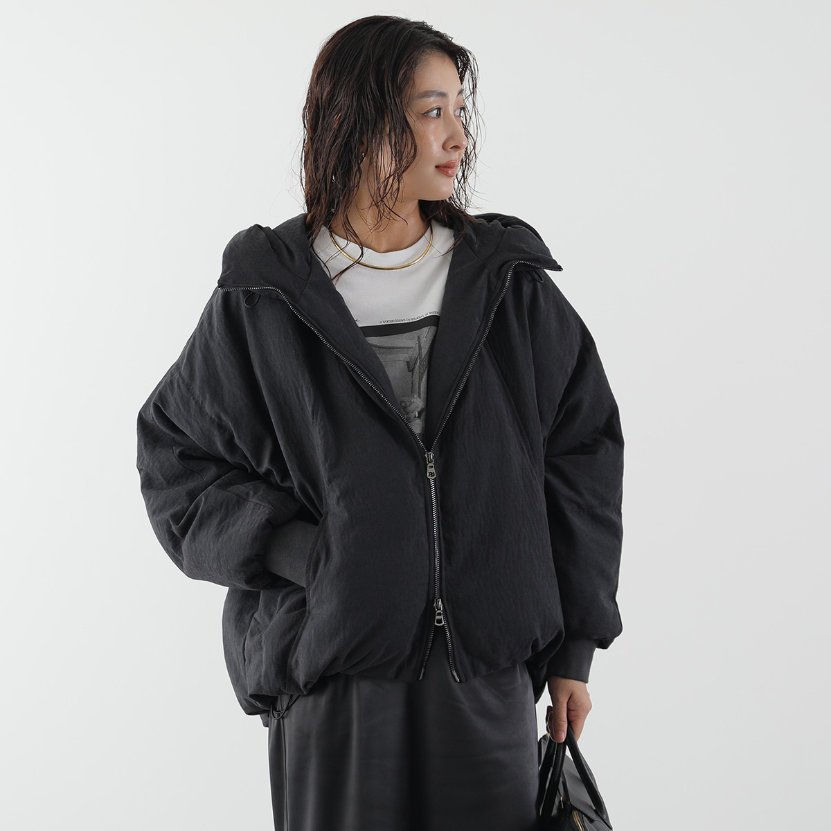 CHIGNON シニヨン パフィブルゾン 4764-002MK レディース ドルマンスリーブ フーディー 中綿ジャケット | CHIGNON | 02