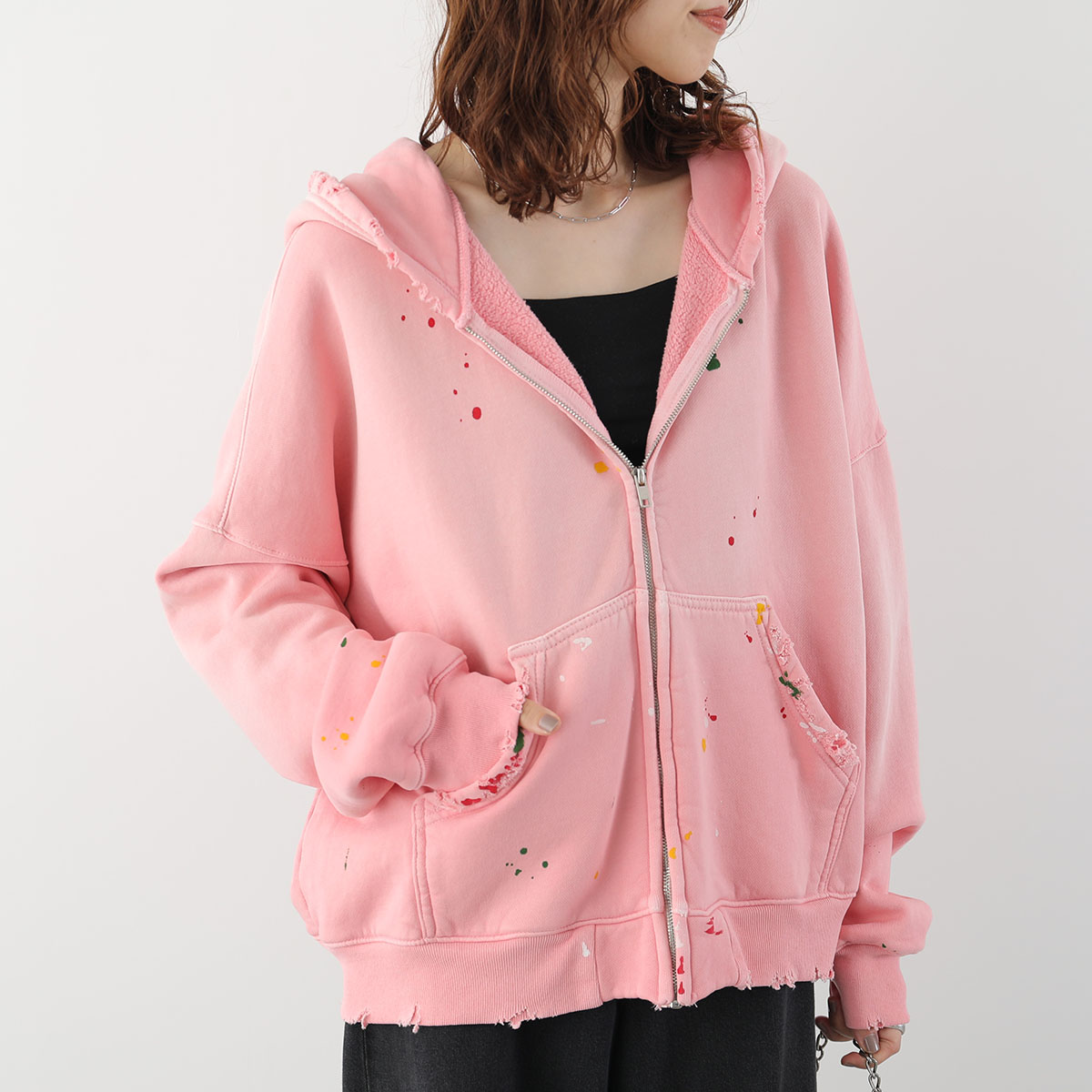 moojimooji ムージムージ パーカー OVERSIZE ZIP UP HOODIE STREET MOO