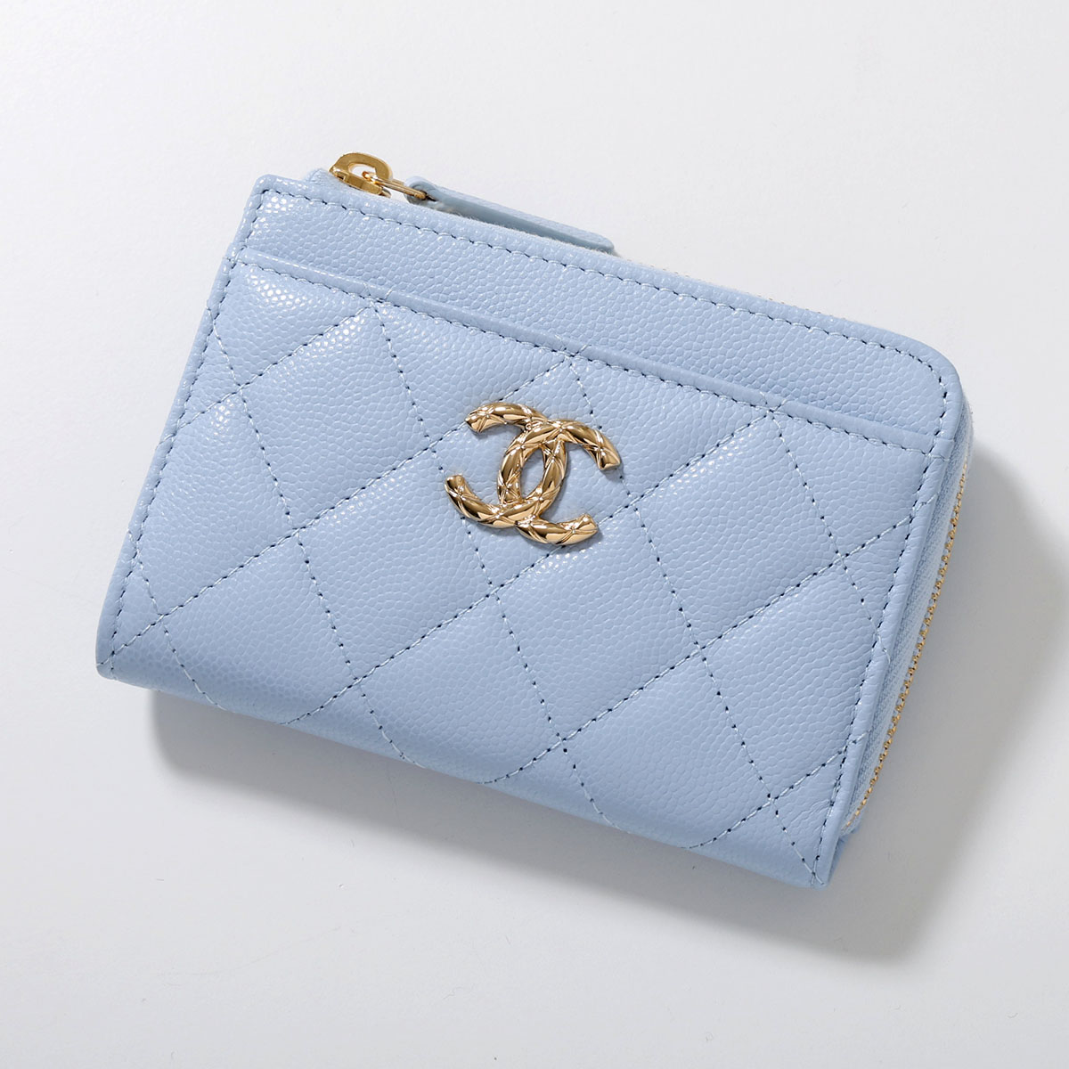 CHANEL キャビアスキン マトラッセ カードケース　ミニ財布　ブルー CHANEL（シャネル） コインケース MATELASSE マトラッセ AP5506 B22653