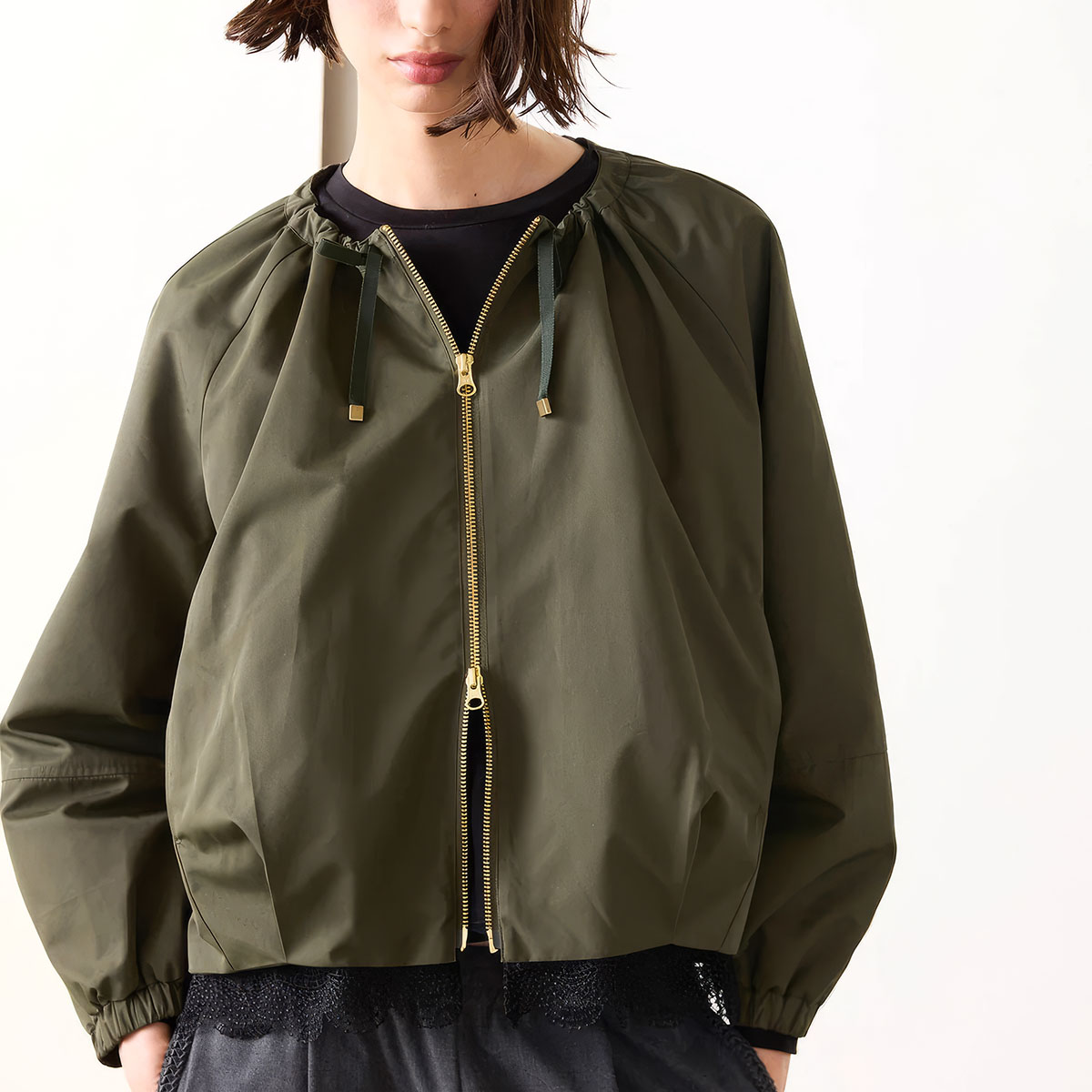Marilyn Moon（マリリンムーン） ブルゾン scallop-lace hem twill