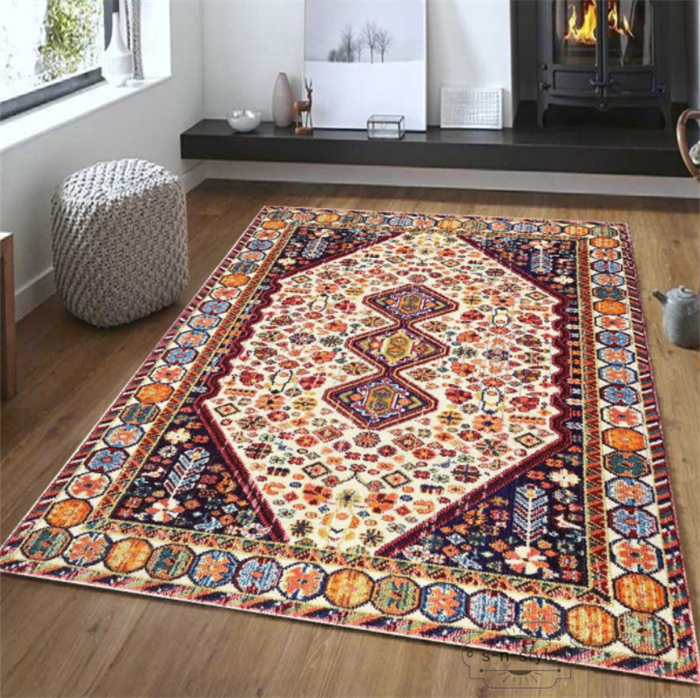 北欧レトロ kashanイラン製 花柄ウールカーペット ペルシャ絨毯 アラベスク カーペット ペルシャ絨毯風 おしゃれ ペルシャ柄 キリム ラグ 北欧風