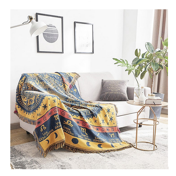 在庫処分 ブランケット 北欧 星座柄 大判 インテリア おしゃれ 韓国
