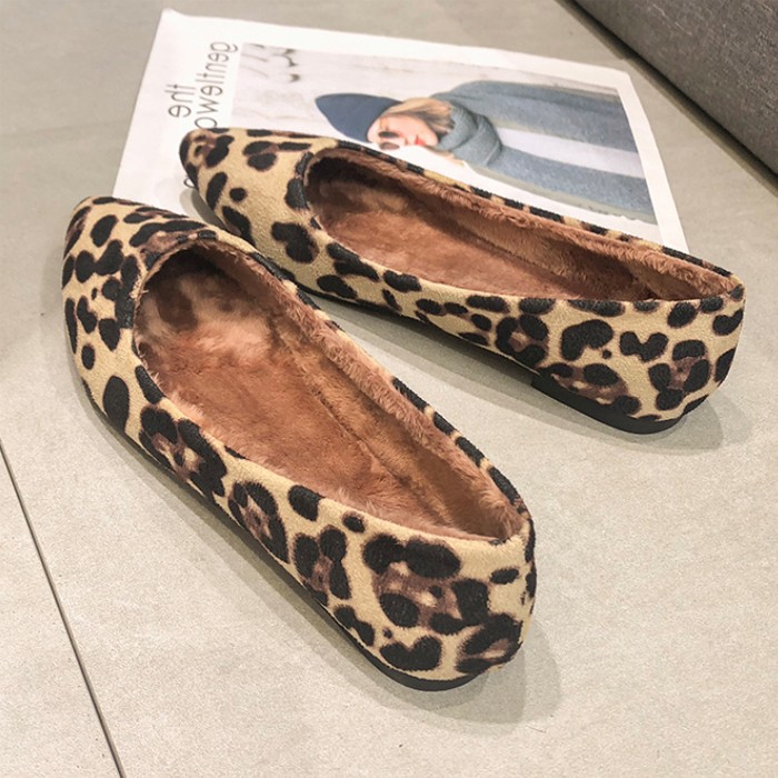 コールハーン豹柄ローヒールパンプス25.5cm相当ファー素材