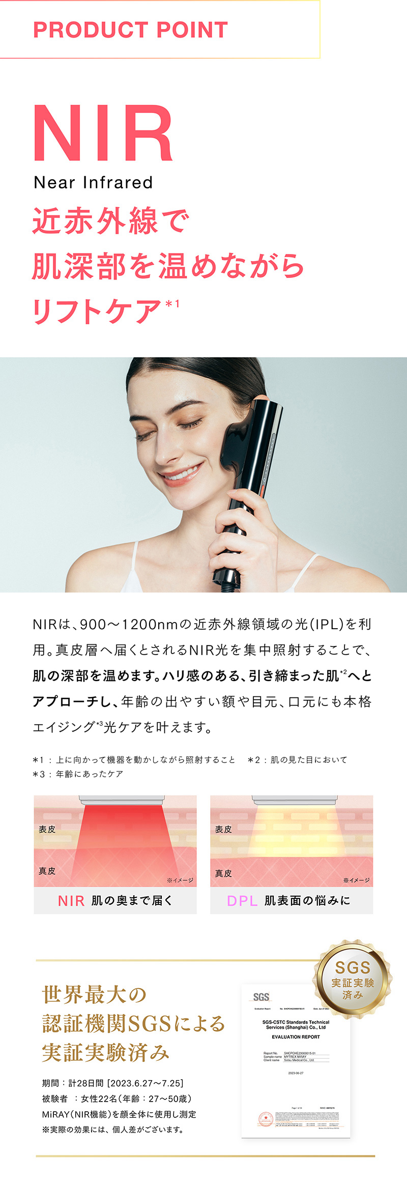 MYTREX（マイトレックス） 公式 MiRAY 専用 NIR リフト アタッチメント