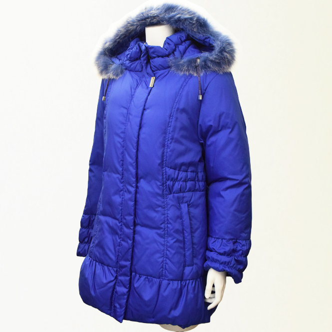BALMAIN ダウンジャケット ブルーフォックスファー Lサイズ BALMAIN 