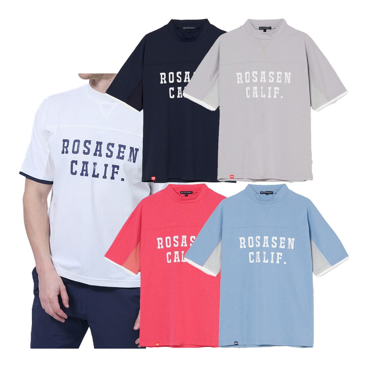 Rosasen ロサーセン 半袖 モックネックシャツ ソロナ天竺 メンズ