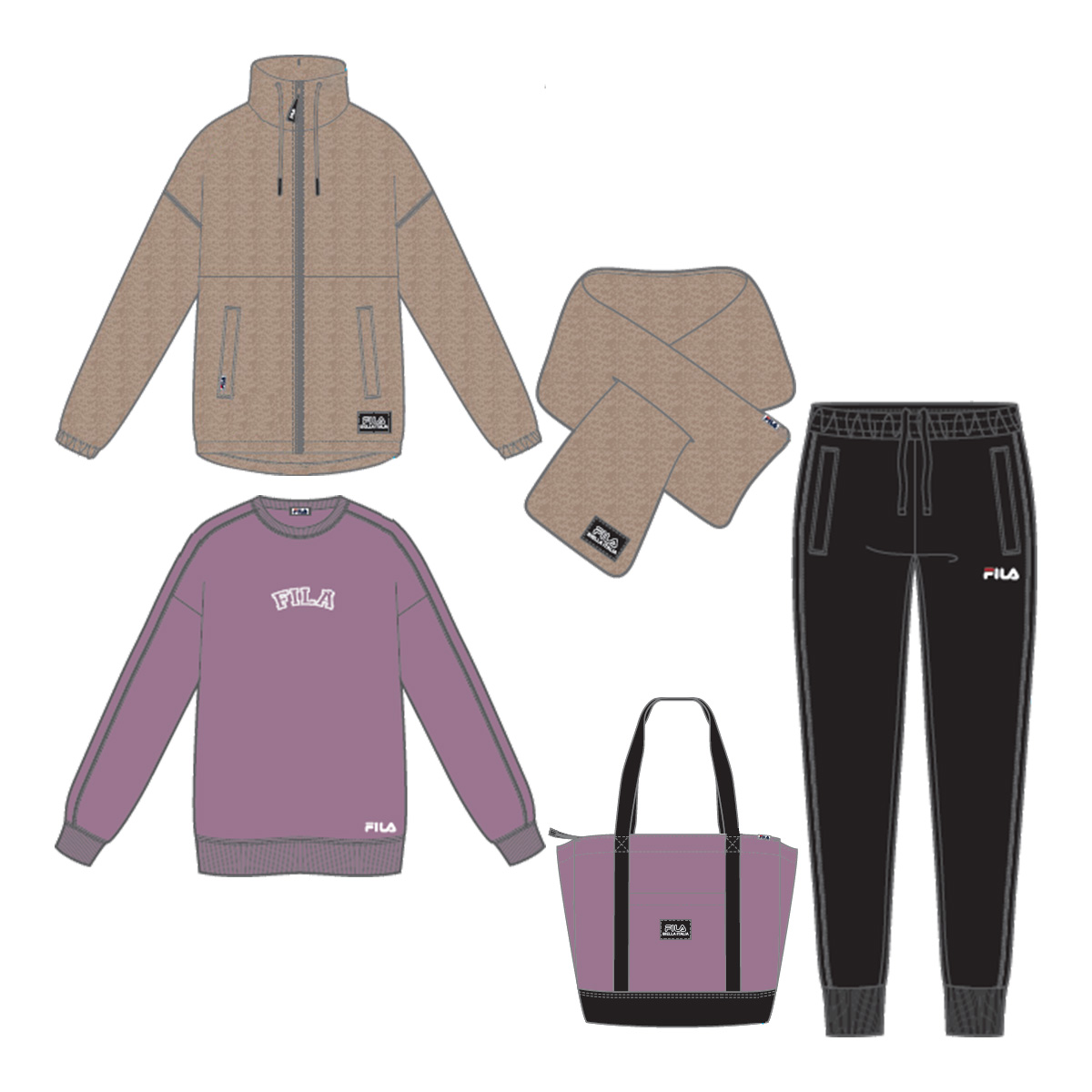 【予約販売】【12月中旬以降発送予定】【レディース】フィラ FILA 2025年新春福袋 5点セット 444-680 お楽しみ袋 ハッピーバッグ ラッキーバッグ