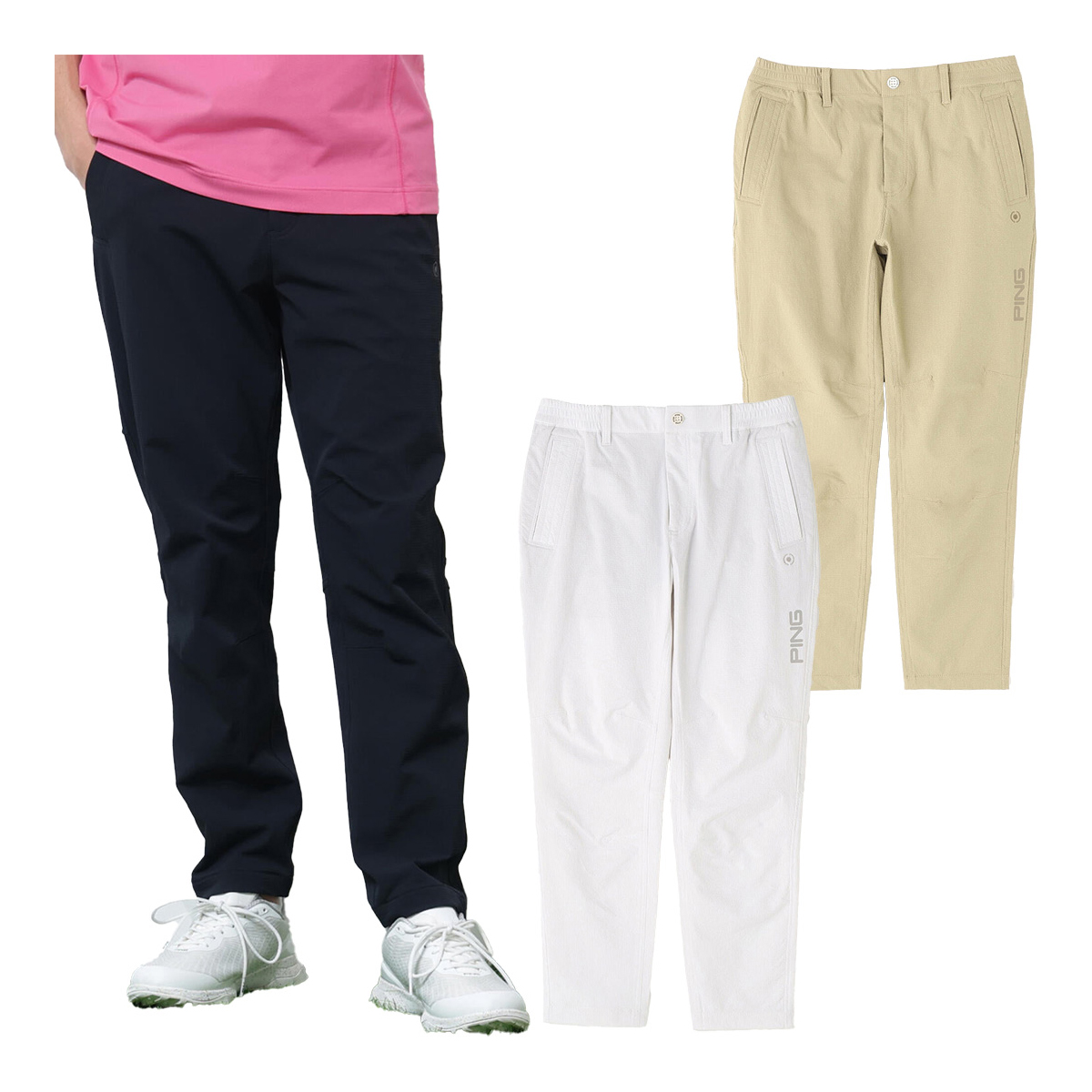 ピン ゴルフ ロングパンツ 全方向ストレッチ緯二重ツールポケット付きテーパードパンツ PERFORMANCE メンズ 621-6131401 PING GOLF 2026年春夏モデル