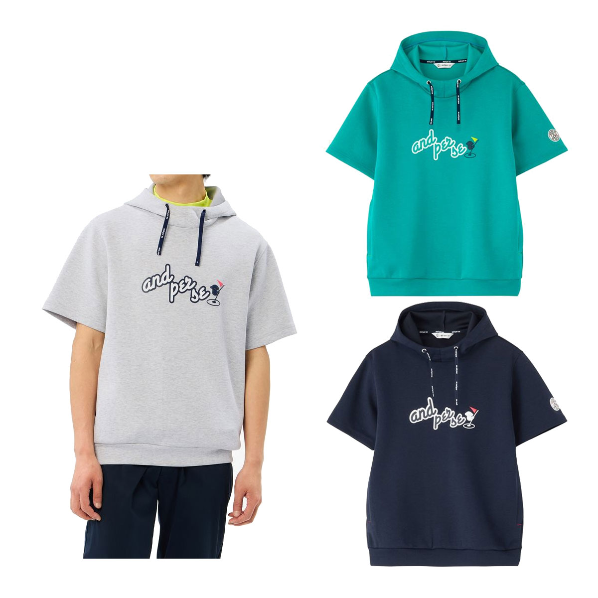 and per se（アンパスィ） 半袖 ハイネック プルオーバー ショット