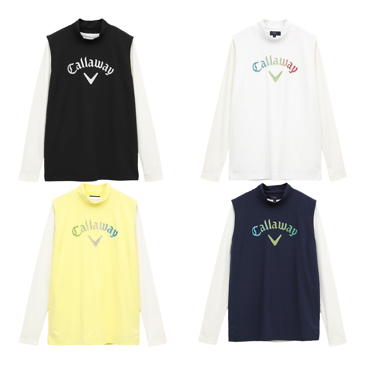 Callaway - レディース キャロウェイ ノースリーブ仕掛ける 長袖 モックネックシャツ C25134217 トップス ゴルフお召しもの golf 2025年春夏模範例 ゴルフ-レディースウエア
