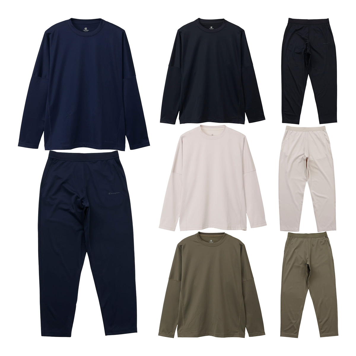 チャンピオン Champion セットアップ 上下セット リカバリーウェア ロングスリーブTシャツ 長袖 シャツ ロングパンツ メンズ C3-CS490／C3-CS290