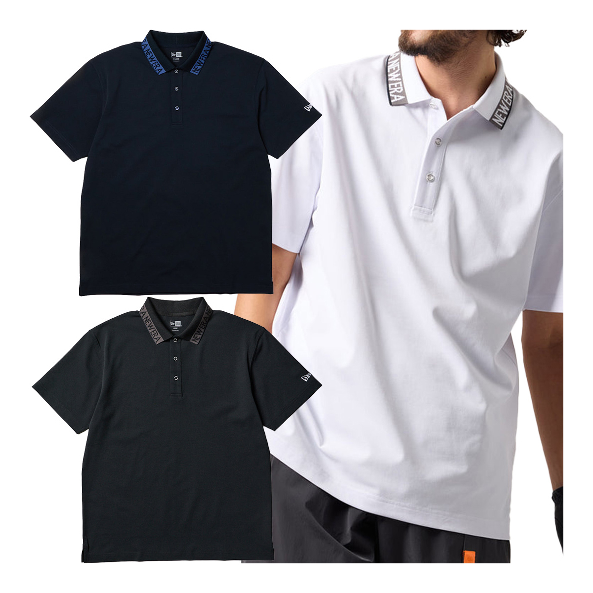 ニューエラ ゴルフウェア 半袖 ポロシャツ 鹿の子 Collar Logo カラーロゴ 14859943／14859944／14859945 2026年春夏モデル NEW ERA NEWERA Golf