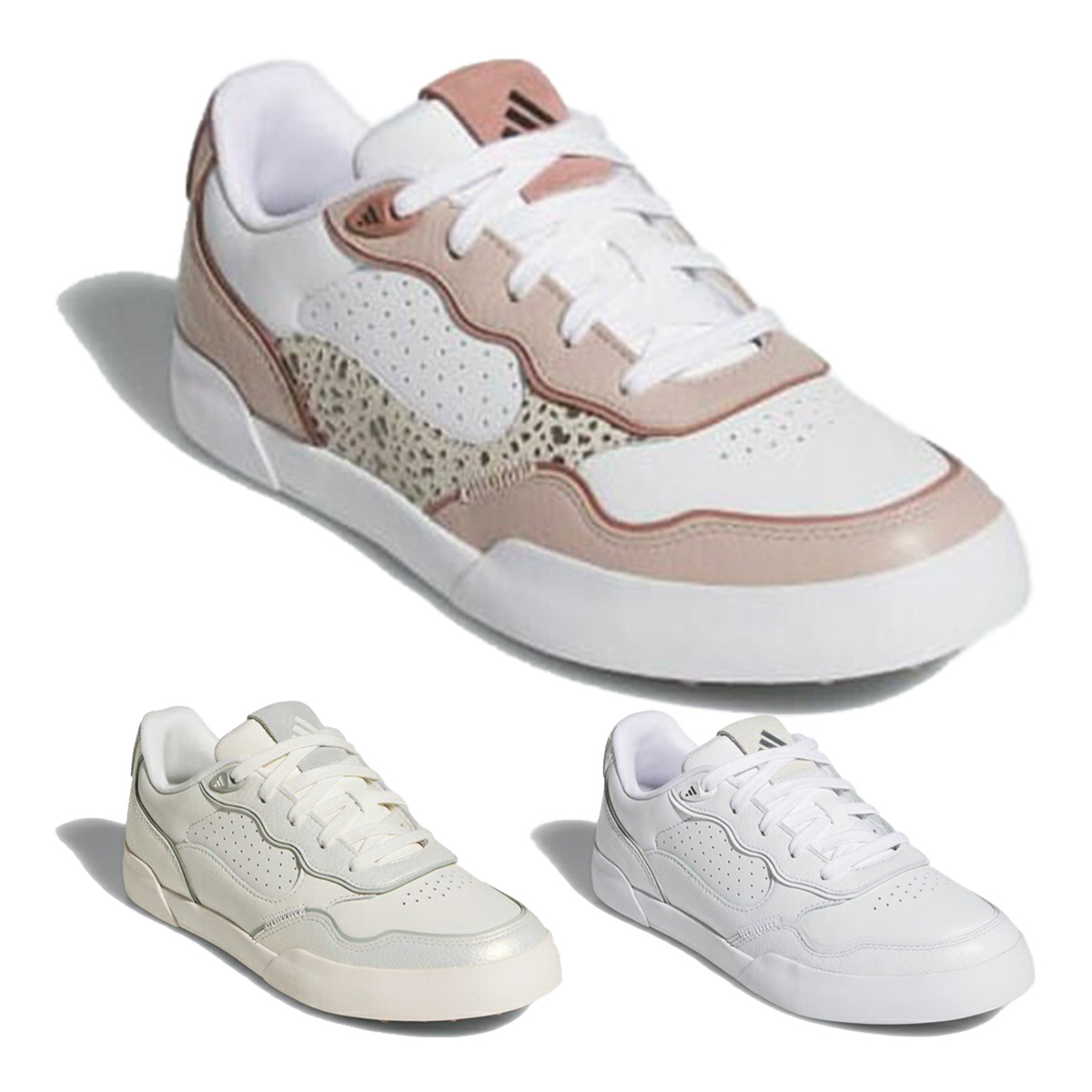 【レディース】【2025モデル】アディダス NKB39 レトロクロス 25 JI4024 ホワイト/トープ/クレイ スパイクレス ゴルフシューズ ウィメンズ adidas GOLF 10p ADIDAS GOLF レディース アディダス ゴルフ ゴルフシューズ レトロ