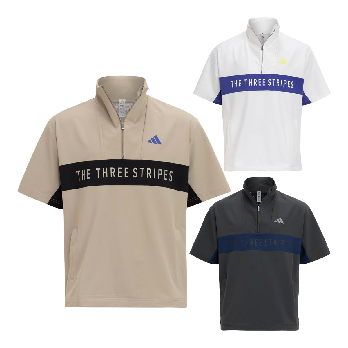 ADIDAS GOLF アディダス ゴルフ カラーブロック ハーフジップ 半袖