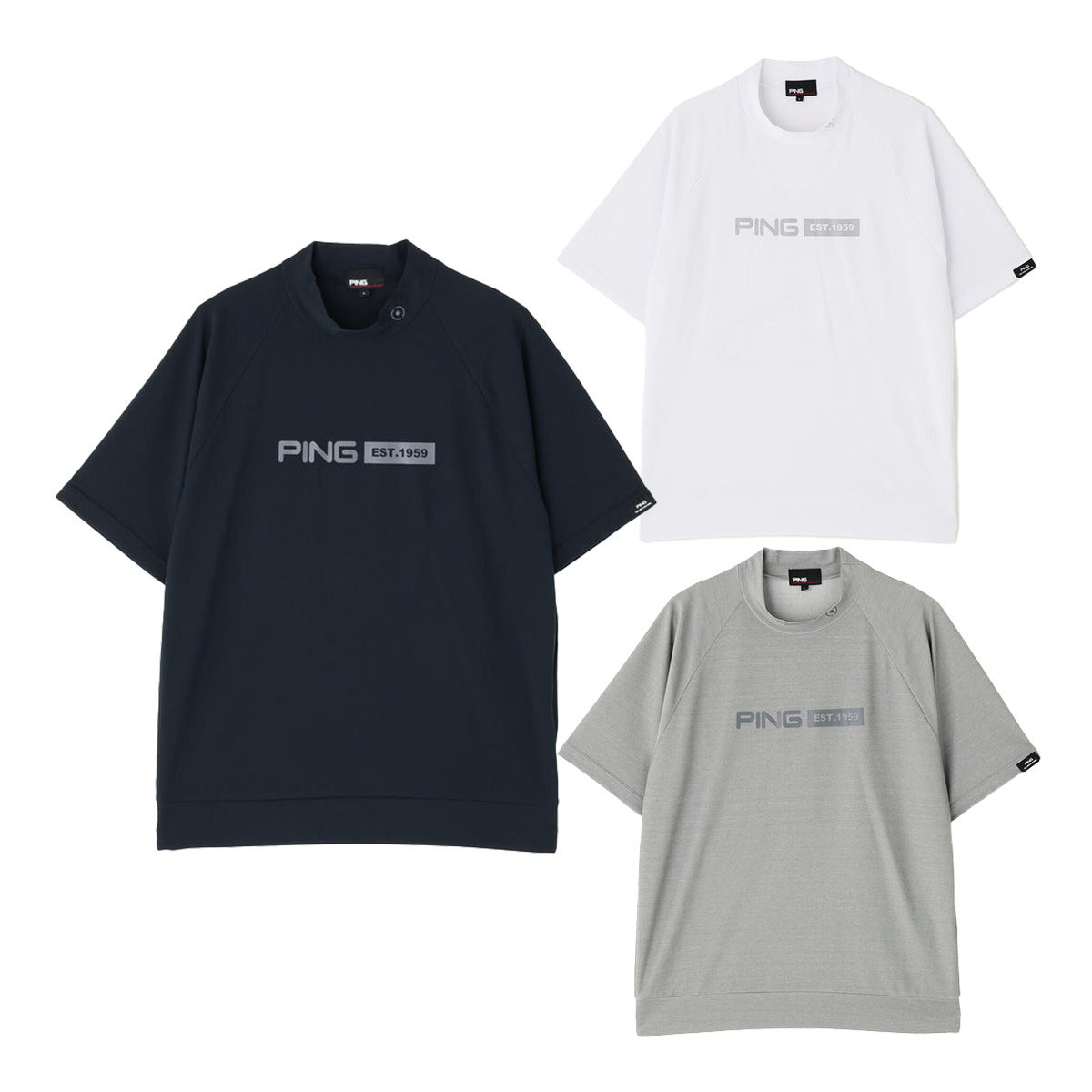 PING - ピン ゴルフ 半袖 ハイネックプルオーバー レイブロックエコ メンズ 621-6167407 ゴルフ御召しもの トップス PERFORMANCE ピン御召しもの GOLF 2026年春夏ひな型