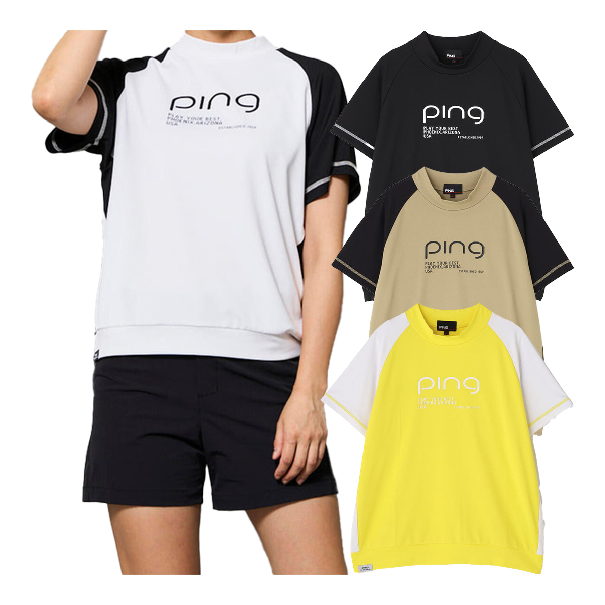 PING（ピン） レディース ゴルフ 半袖ハイネックシャツ テラカノコ 622