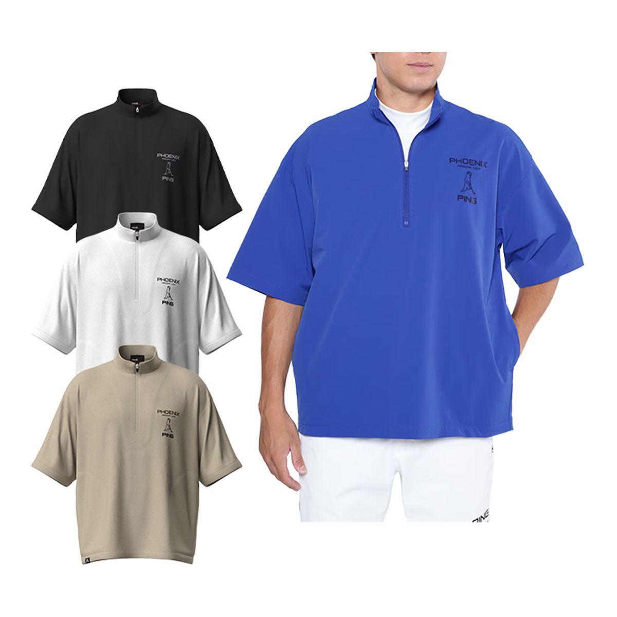 PING（ピン） ゴルフ 半袖 ハーフジップ ブルゾン 621-4220805 ゴルフ