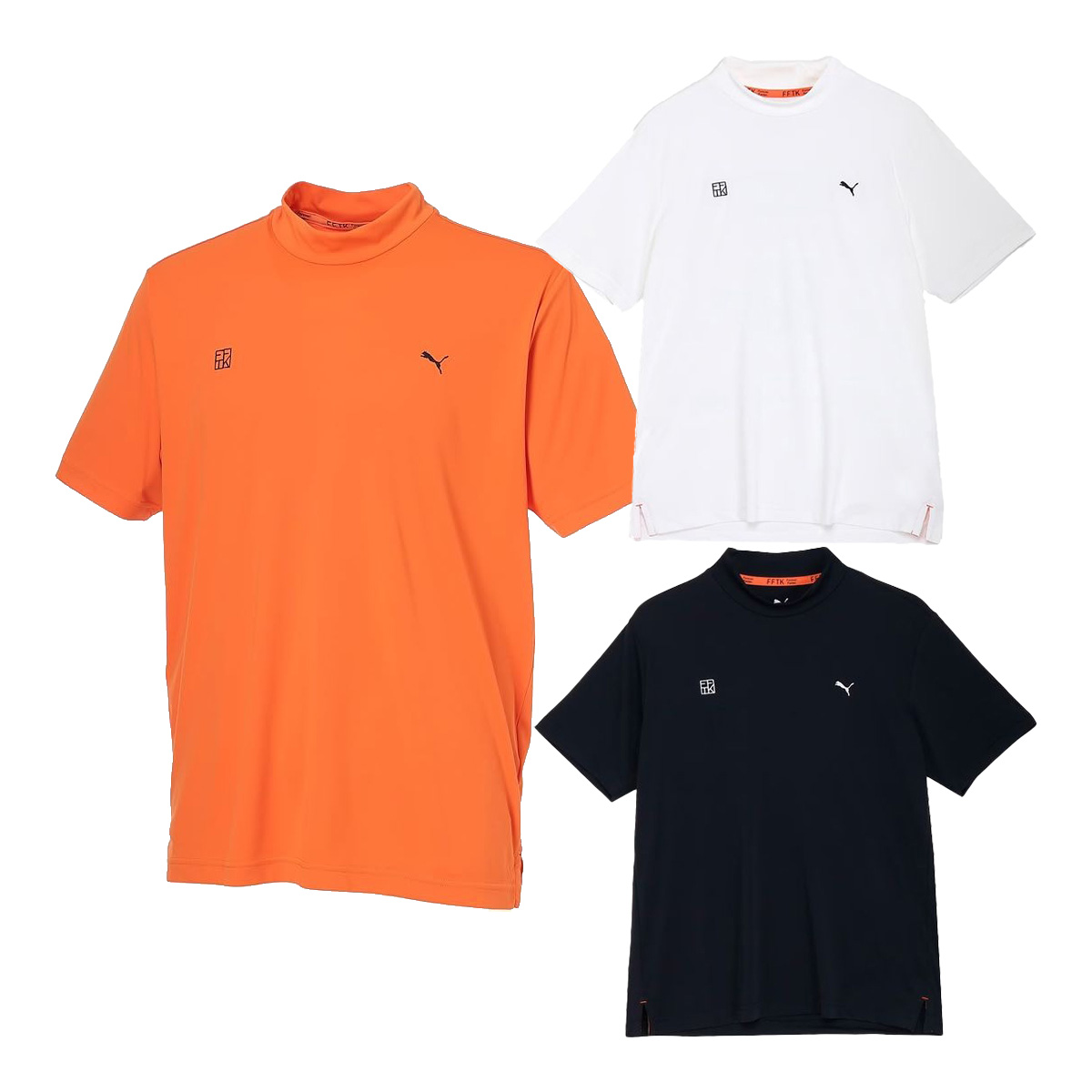 極美品 PUMA x FFTK ビッグ レーベル モックネック 半袖 ポロシャツ PUMA（プーマ） ゴルフ PUMA×FFTK ビッグラベル 半袖 モックネック