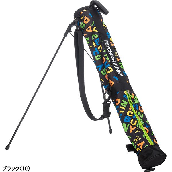 F1892 【美品】サイコバニー　セルフスタンドゴルフケース PSYCHED Psycho Bunny（サイコバニー） 在庫処分 セルフスタンド 4.5型