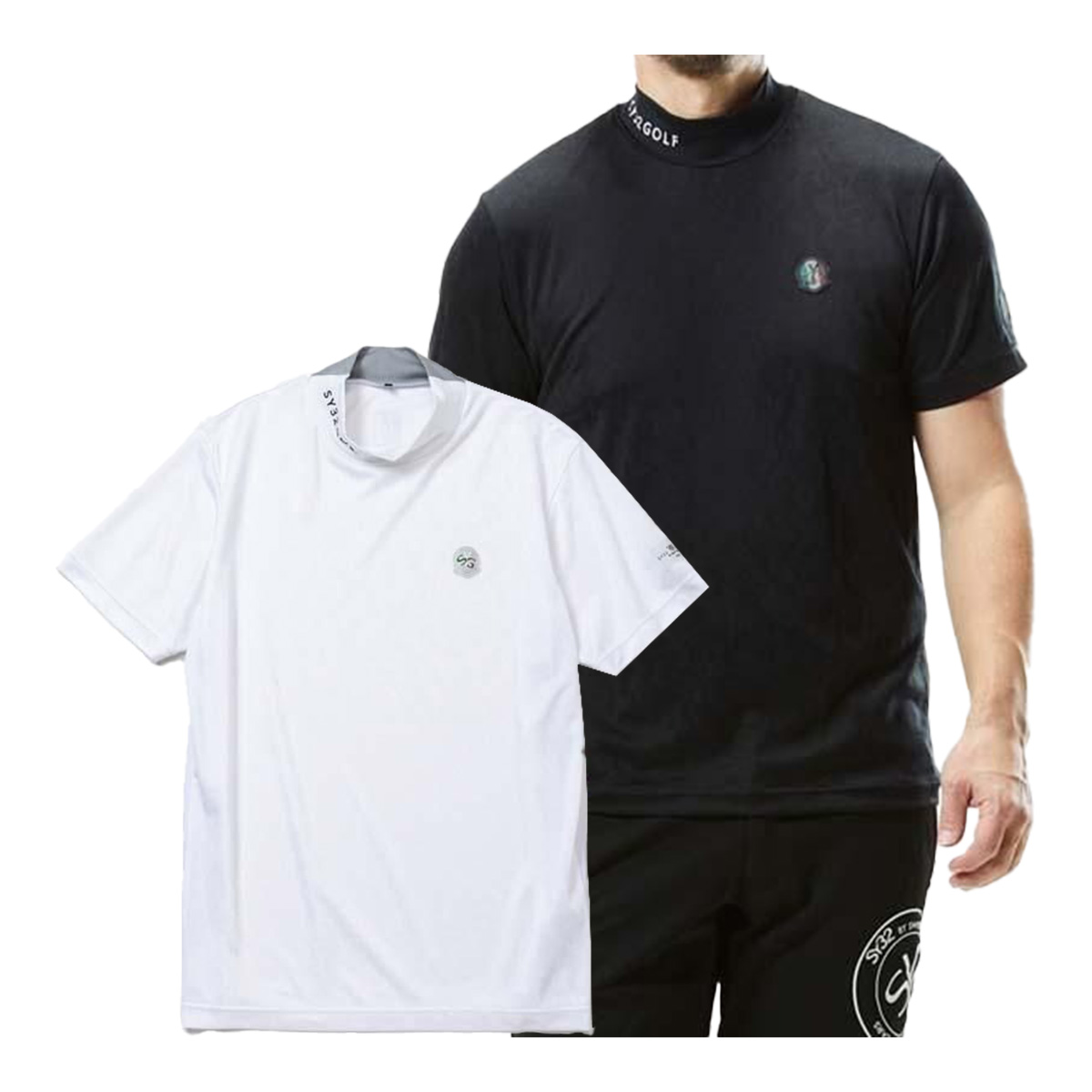sy32 ゴルフウェア メンズ モックネック 半袖の安い人気商品