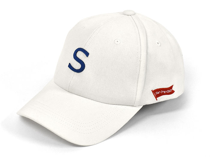 帽子　キャップ　ホワイト　旗　英語　シンプル　ゴルフ　紫外線対策