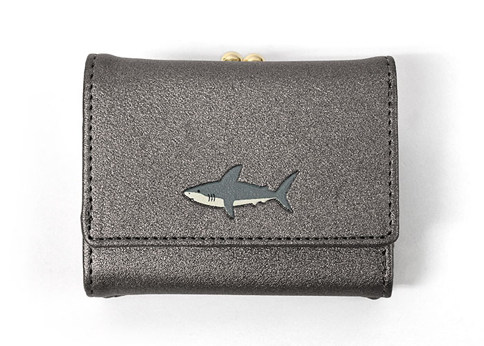 サメ サメ柄 ミニ財布 財布 レディース 小さめ 三つ折り財布 おしゃれ かわいい 可愛い フェイク...