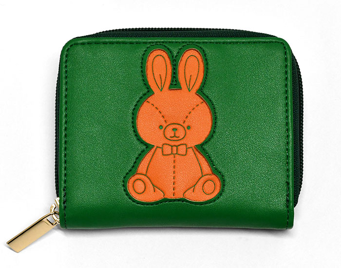 オリガミうさぎ ラウンドファスナー 二つ折り財布 レディース 財布