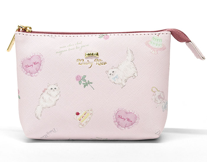 Daisy Rico 猫 総柄 ミニポーチ 猫グッズ ねこ ネコ 猫柄 レディース