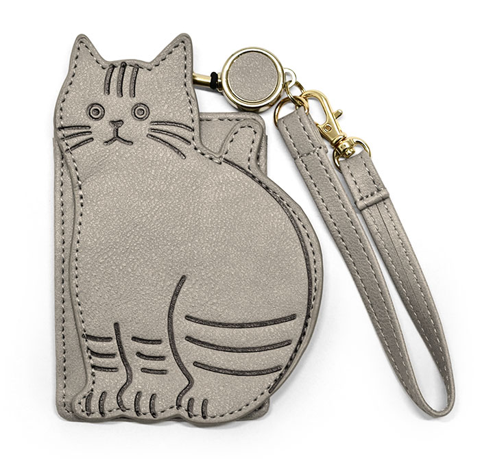 三毛猫 サバトラ 黒猫 猫 ねこ ネコ 猫型 猫形 グッズ 猫グッズ パスケース 定期入れ リール付き ストラップ付き 可愛い かわいい おしゃれ 大人 通勤 通学 |  | 02